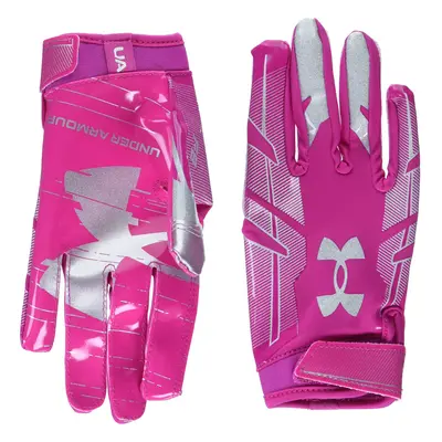 Under Armour boys Youth F8 Football Gloves Tropic Pink (654)/Metalli