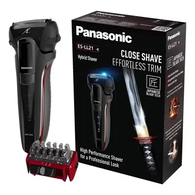 Panasonic ES-LL21 Hybrid Wet & Dry Electric 3-Blade Shaver with Trim Attachment