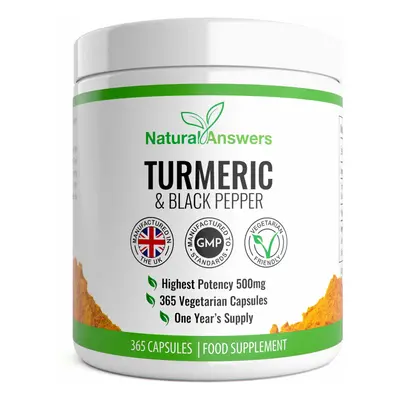 Turmeric Curcumin Vegetarian Capsules (1 Year Supply) Wild tumeric Capsules with Curcumin and Bl