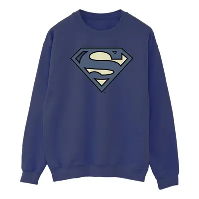 (L, Navy Blue) DC Comics Mens Superman Indigo Blue Logo Sweatshirt