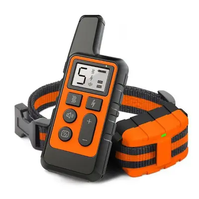 (Orange) Dog Training Collar Pet 500m Remote Control Rechargeable