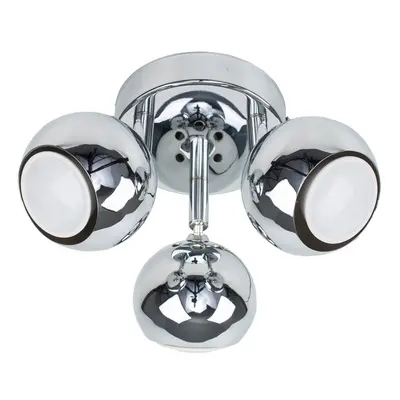 Retro Silver Chrome Way Round Plate Adjustable Eyeball Ceiling Spotlight - Complete with 5w GU10