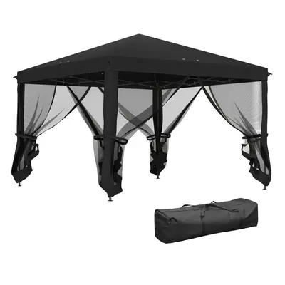 Outsunny Heavy Duty Pop Up Gazebo with Removable Mesh Sidewall Black