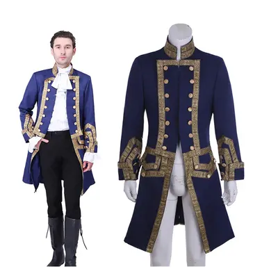 (XXL) Men's Victorian Colonial Military Uniform Tailcoat