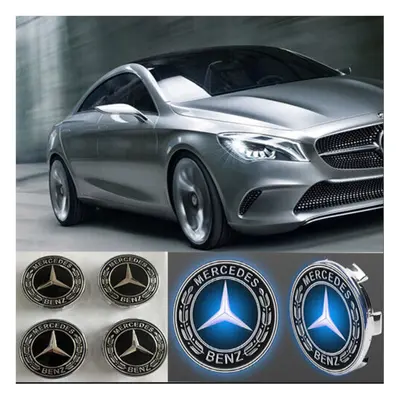 4PCS 75mm Floating LED Wheel Center Caps Fit For Mercedes Benz