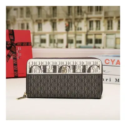 (GRAY) Luxury Brand Spring Fashion Women's Storage Wallet Cartoon Jacquard PU Long Capacity PVC 