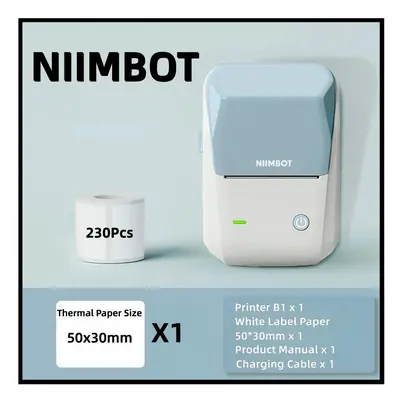 (Be Gift 1Roll) Niimbot B1 Label Printer Portable Handheld Thermal Printer Mini Barcode QR Code 