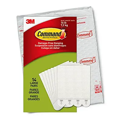 Command Large Picture Hanging Strips, White, Holds up to lbs, 14-Pairs, Easy to Open Packaging