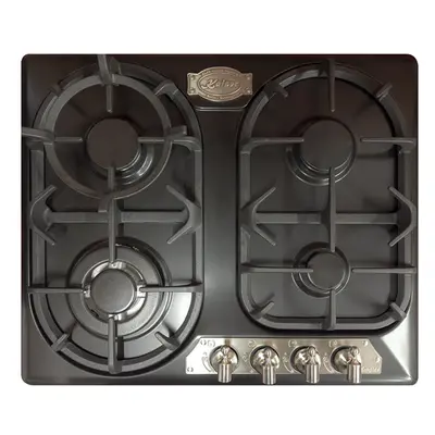 Kaiser Empire 59cm Enamelled Black Silver Cooktop | Burner Gas Hob