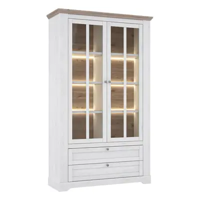 Iloppa Display Cabinet in Snowy Oak/Oak Nelson