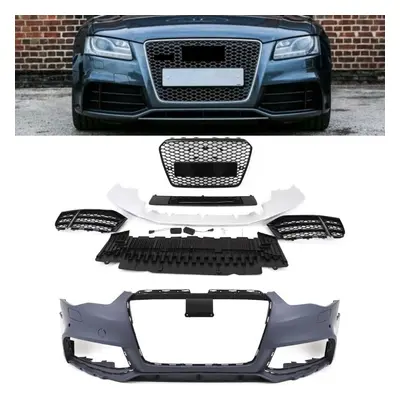 Audi A5 S5 8T Facelift Front Bumper Body Kit With Honeycomb Grilles RS5 Style Conversion