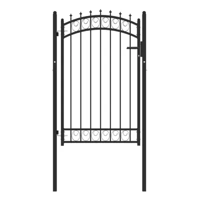 (black, x cm) vidaXL Fence Gate with Spikes Steel Garden Barrier Green/Black Multi Sizes