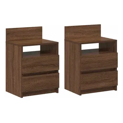 (brown oak, pcs) vidaXL Bedside Cabinets with Drawers Nightstand Bed Side Table Side Cabinet