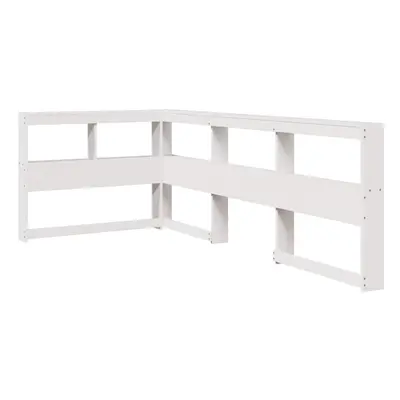 (white, 98.5 x 218.5 x cm) vidaXL Bookcase Headboard Bedroom Back Headboard L-Shaped Solid Wood 