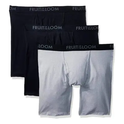 Fruit of the Loom Men's Breathable Underwear Cotton Mesh - Assorted Color - Long Leg Boxer Brief