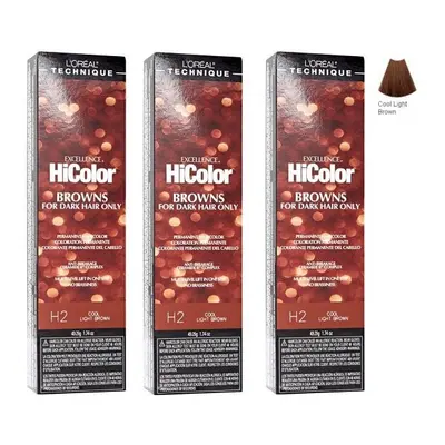 (H2 - (3pks)) H2 Cool Light Brown L'Oreal Excellence HiColor Browns for Dark Hair Only