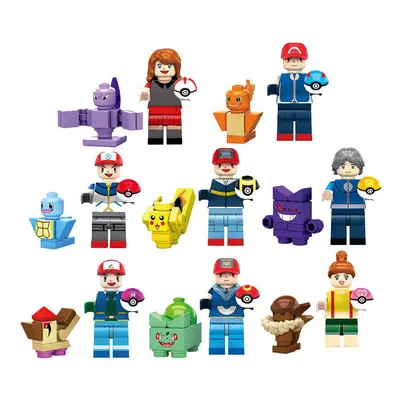 16Pcs Pokemon Mini Figures Building Blocks Toy