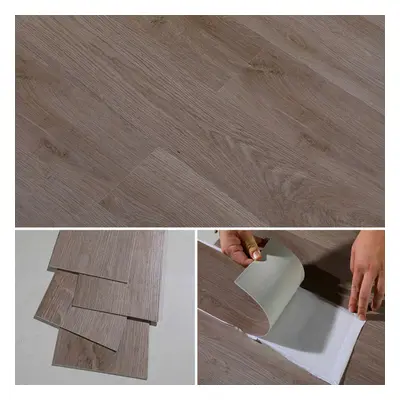 (M03 Grey Oak) 5mÂ² Self Adhesive Wood Effect PVC Floor Tiles