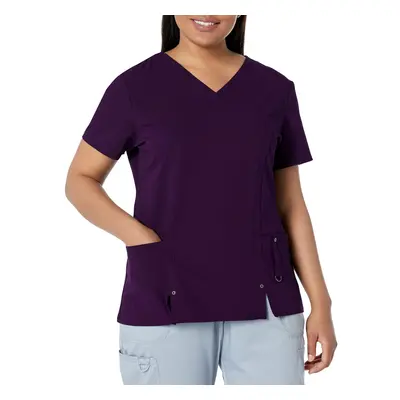 Dickies Women's Xtreme Stretch V-Neck Scrubs Shirt Eggplant Medium