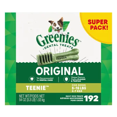 Greenies Original Teenie Natural Dental Care Dog Treats oz. Pack (192 Treats)