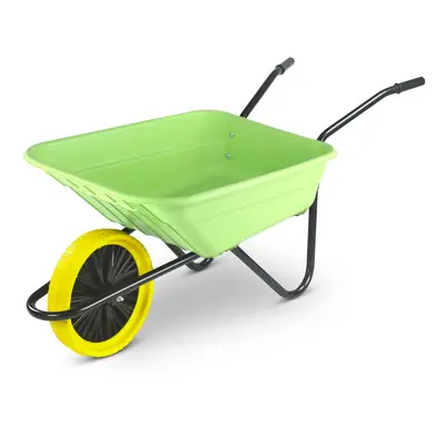 90 Litre Shire Heavy Duty Plastic Wheelbarrow Lime Puncture Proof Wheel