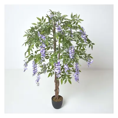 Homescapes Lilac Artificial Wisteria Tree with Twisted Real Wood Trunk, Ft