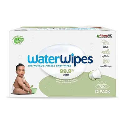 WaterWipes Plastic Free Textured Clean, Toddler & Baby Wipes, Count (12 Packs), 99.9% Water Base