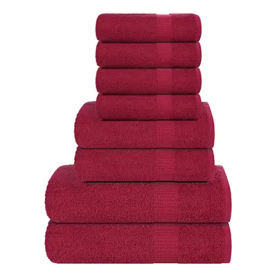 (bordeaux) vidaXL Towel Set Piece Tea Towel Hand Towel Wash Towel gsm 100% Cotton