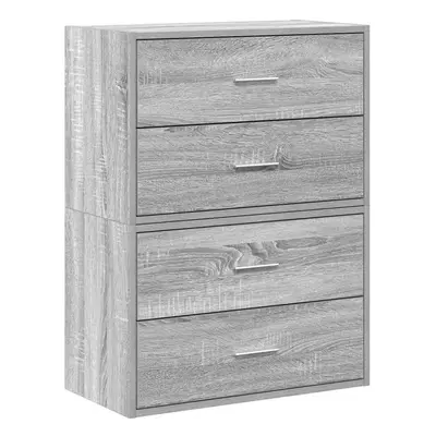 (grey sonoma, pcs) vidaXL Cabinets with Drawers Cupboard Sideboard Highboard Engineered Wood