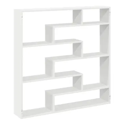 (white) vidaXL Wall Cube Shelf Floating Storage Shelf Compartments Engineered Wood