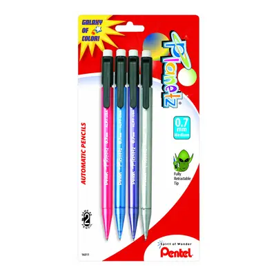 Pentel Planetz Automatic Pencil 0.7mm Assorted Barrel Colors Pack