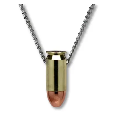 Real Metal Caliber Bullet Necklace Hand Polished Brass and Copper Finish Inch Neck Chain