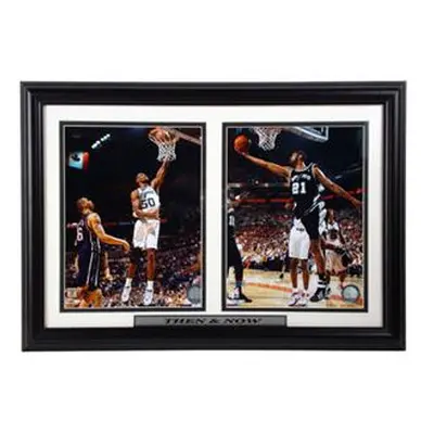 12x18 Double Frame - San Antonio Spurs Then and Now