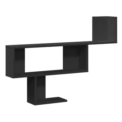 (black) vidaXL Wall Shelf Floating Shelf Storage Shelf Engineered Wood