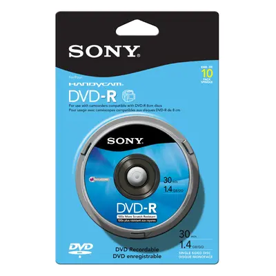 Sony 10DMR30RS1H 8cm DVD-R 10-Pack Spindle Skin Pack