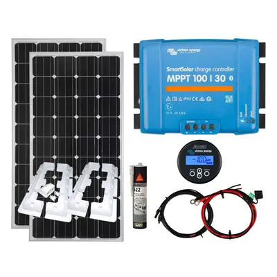 Victron 300w Mono Solar Panel Kit MPPT Smart Charging Controller Mounts& Monitor