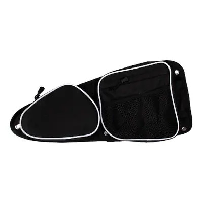 (White) Motorcycle Side Door Storage Bags Knee Pad