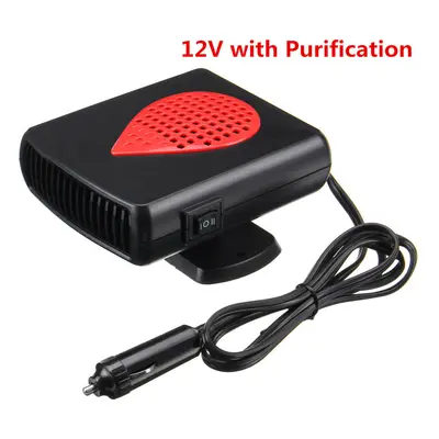 (12V - Upgraded - Red) 12V 24V Car Auto Portable Electric Heater Warmer Cooling Fan Defroster De