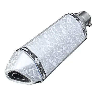 (B) 38-51mm Stainless Steel Motorcycle Exhaust Muffler Pipe With Silencer Universal