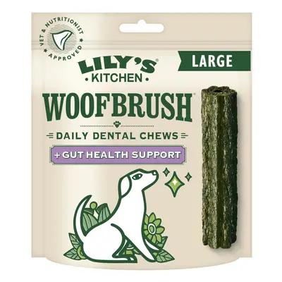 Lily's Kitchen Woofbrush Gut Health Dental Chew - Natural Dental Sticks for Large Dogs (4 Packs 