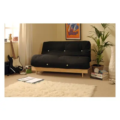 (Black, 4ft6 Double) Ayr Luxury Futon Set