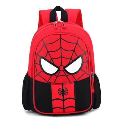 (Spider Man - Black) Kids Superhero Backpack Spiderman Superman School Book Bag Rucksack