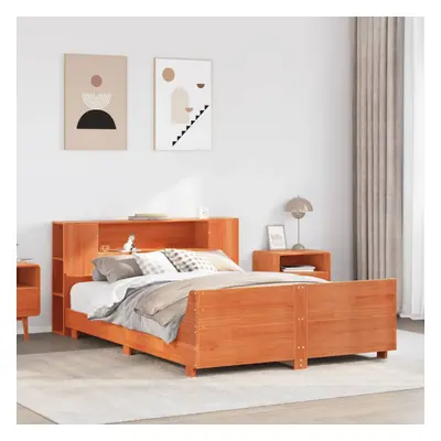 vidaXL Bed Frame without Mattress Bed Wax Brown 160x200 cm Solid Wood Pine