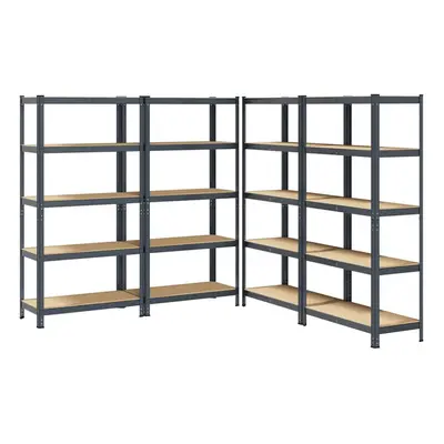 vidaXL 5-Layer Heavy-duty Shelves pcs Anthracite Steel&Engineered Wood