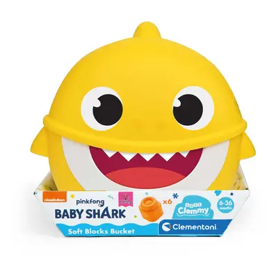 Clementoni 17427, Soft Clemmy Baby Shark Clemmy Soft Blocks Bucket For Babies And Toddlers, Ages