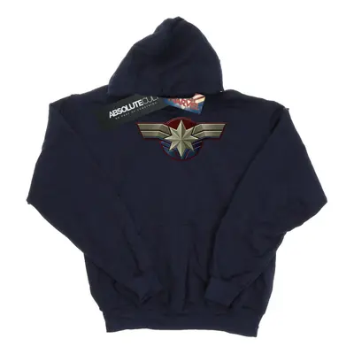 (M, Navy Blue) Marvel Mens Captain Marvel Chest Emblem Hoodie