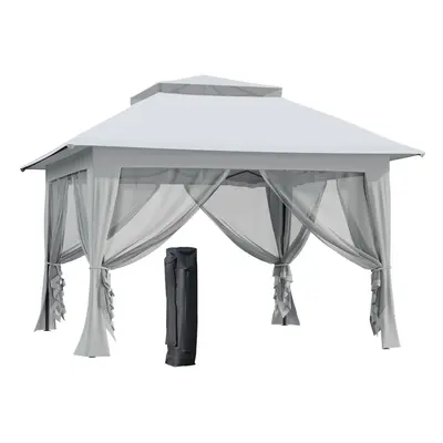 Outsunny 3.6 x 3.6m Pop-up Tent Gazebo Instant Canopy Steel w/ Bag