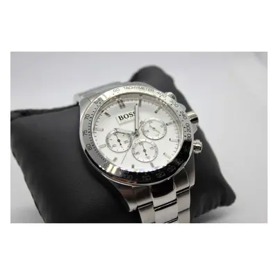 NEW HUGO BOSS HB1512962 SILVER MEN'S WHITE DIAL CHRONOGRAPH WATCH