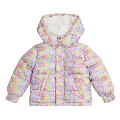 GUESS Girls' Printed Hooded Puffer Jacket Captured Heart