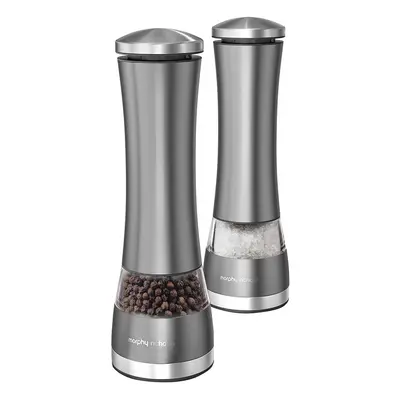 Morphy Richards Accents Electronic Salt and Pepper Mill Set, Stainless Steel, Titanium